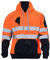 janisramone® Herren-Kapuzenpullover mit reflektierender Sichtbarkeit, kontrastierender Aufnäher, Fleece-Sweatshirt, Arbeits-Kapuzenjacke, Herren-Fleecejacken, durchgehender Reißverschluss, hohe