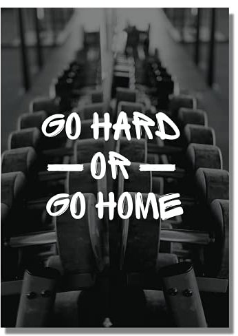 ARTTASTIC Fitness Poster, Bodybuilding Poster, Poster Motivation, Deko für Trainingsraum und Fitnessstudio – 70x50 cm - OHNE RAHMEN - Go Hard or Go Home