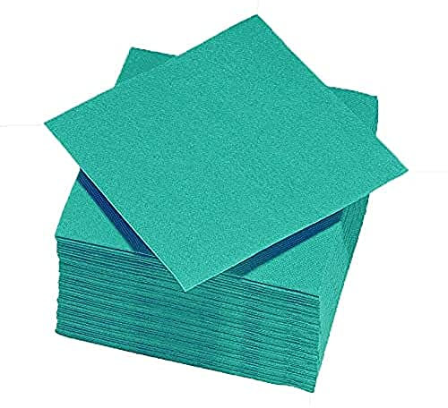 LE NAPPAGE ARTS DE LA TABLE 50 Servietten Tex Touch Cocktail 25 x 24 cm Enteneiblau FSC, Zellstoffwatte, blau (bleu Canard), 25cm x 24cm