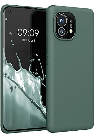 kwmobile Hülle kompatibel mit Xiaomi Mi 11 Hülle - weiches TPU Silikon Case - Cover geeignet für kabelloses Laden - Blaugrün