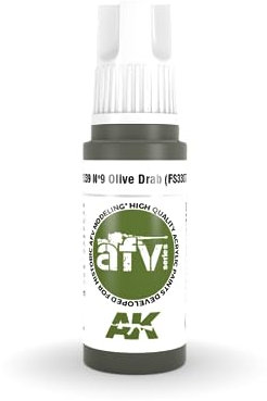 AK Acrylics 3Gen AFV AK11339 Nº9 Olive Drab (FS33070) (17ml)