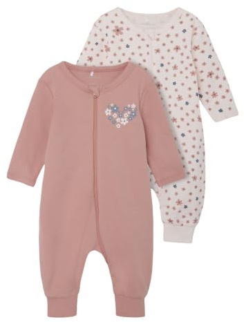 NAME IT Mädchen 2er Pack Strampler mit Blumenmotiv
