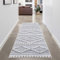 carpet city Teppich-Läufer Hochflor Flur - 80x300 cm - Landhaus-Stil Ethno Grau - Cut-Loop, Hochtief, 3D-Effekt - Shaggy Teppiche Flauschig-Weich Schlafzimmer Langflor Bettvorleger