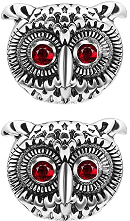 VALICLUD Eule Manschettenknöpfe Herren 2 Stück Elegante Silberne Krawattennadel Hohe Qualität Für Hochzeiten Büro Und Festliche Anlässe