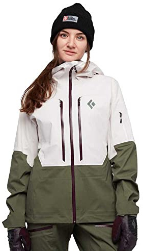 Black Diamond W Recon Lt Stretch Shell Colorblock-Pink-Weiß - Wasserdichte leichte Damen Freeride Skijacke, Größe L - Fa