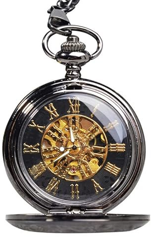 Jilijia Date A Live Anime Taschenuhr Tokisaki Kurumi Kreative Mechanische Uhr für Männer Frauen Mädchen Fans Geschenke mit schmaler Kette