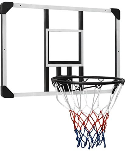 vidaXL Basketballkorb Basketballring Backboard Basketballanlage Basketball Rückbrett Basketballboard Transparent 90x60x2,5cm Polycarbonat