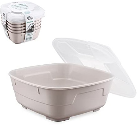 Thermohauser GoodBowl Big, 5er Set, Mehrweg Essensbehälter, 1300 ml To Go Lunchboxen, mikrowellengeeignet, sand/beige