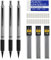 AUAUY 3 Stück Druckbleistifte Set, HB 0,5 mm Automatische Metall Mechanische Stifte mit 3 Dosen Bleistiftminen und 1 Groß Radiergummis, Büro Zubehör für Schule Schreiben, Zeichnen, Skizzieren