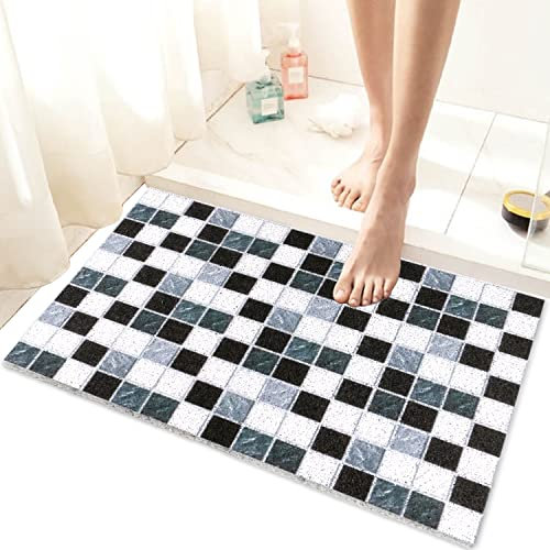 Duschmatte rutschfest Luffa Antirutschmatte Dusche: 45x75 cm Schnell Trocknend Badewannenmatte Anti-Schimmel Weich Komfort, PVC Badematte mit Ablauflöchern Duschmatte für Badezimmer