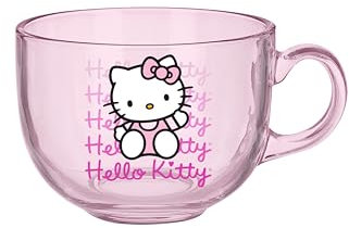 Sanrio Hello Kitty Pink Glass Mug | Holds 16 Ounces