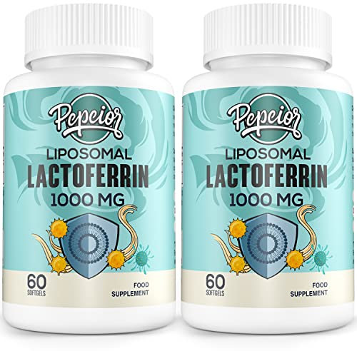 Liposomal Lactoferrin 1000 mg - Maximized Lactoferrin - A Component in Colostrum - for Iron Absorption & Immune Function Lactoferrin Supplements for Adults, 60 Softgels (2 Bottle)