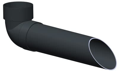 4 Home & Garden | Einzelteile Dachrinnensystem RG 70 Typ 200 Fallrohr DN 60 | Kunststoff PVC Anthrazit | Verbinder Stutzen Rinnenhalter (Regenwasserspeier)