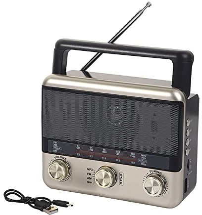 Vintage Radio, Small Retro Radio with Bluetooth, Support TF Card/USB Playing, Solar/USB Rechargeable Radio, for Home, Party, Outdoor, Gift