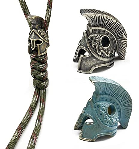 Wudaizhi Vintage Brass Dark Helmet Lanyard Bead Paracord Knife Beads Keychain Tool Diy Pendant