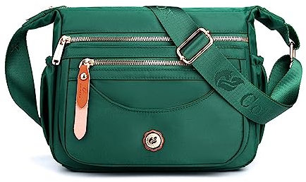 FANDARE Ultraléger Sac bandoulière Femme Sac Besace Sac Porté épaule Sacs à bandoulière avec bandoulière Large réglable Sac d'épaule pour Voyage Sling Crossbody Bag Sacoche Messenger Vert