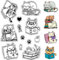 craspire Transparente Stempel Mit Katzenmotiv, Cartoon-Tierbuch, Herz, Wiederverwendbar, Retro, Transparent, Silikon-Stempelsiegel Für DIY, Scrapbooking, Zubehör, Journaling, Kartenherstellung, Album
