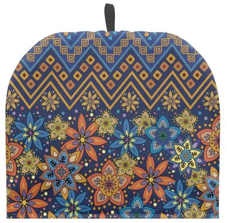HUGS IDEA Tea Cosy for Teapot Tea Pot Dust Cover Bohemian Mandala Flower Print Keep Warm Breakfast Pot Protector Cover Kettle Cover for Tea Party