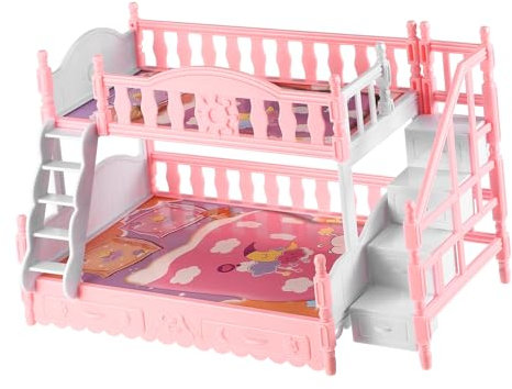 TOYANDONA Hölzern Betten Modell Traum Mini Etagenbett Puppenhausmöbel Aus Holz Figuren Miniatur-etagenbett Puppenbett Miniatur-puppenhausmöbel Koje Plastik Baby Fernsehen Fee
