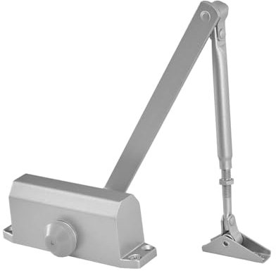 GY Bath Automatic Door Closer,Sliver 40kg Weight Door Closers, 90° Holding Fuction, Closing Speed Adjustable for Interior and Exterior Door