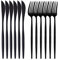 12-teilige Matte Schwarz Besteckset besteht aus 6 Essmesser 6-Gabeln, 18/10 Edelstahl, SpüLmaschinenfest