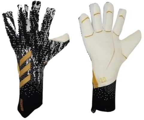 PLBSE Histarstore5 Fußball-Torwarthandschuhe, Torwarthandschuhe, starker Halt, rutschfest und atmungsaktiv, für Erwachsene und Kinder (Schwarz-Gold, 8)