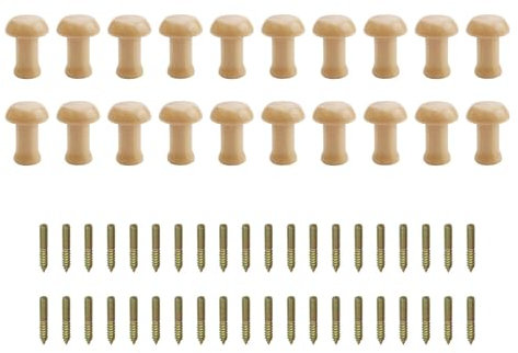 WJUAN Holzhaken, 20 Stück Wandhaken Holz, Klein Kleiderhaken Massivholz, Wird mit Schrauben Geliefert, Schickes Design, für Hängende Handtücher, Taschen, Schlüssel