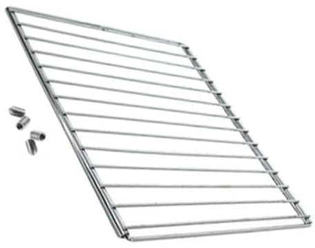 SOS Accessoire Verchromter Grillrost L >> 350 x 470 mm, ausziehbar, 350 x 750 mm, mit Einbauschraube und Montageschlüssel für Backofen, Herd WY159