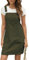 CUPSHE Damen Latzrock Quadratischer Ausschnitt Hosenträger Taschen Cord Latzkleid Overallkleid Freizeitkleider Corduroy Mini Dress