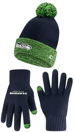 Ultra Game NFL Wintermütze für Erwachsene, superweich, zweifarbig, Strickmütze mit extra warmen Touchscreen-Handschuhen