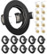 Yiahin Projecteurs Spot Encastrable GU10 Set Cadre Avec Douille Céramique GU10, Noir Mat Rond Cadre de Montage Spot LED, Ouverture Ø55mm-70mm, Pour Spots de Plafond, Lot de 10