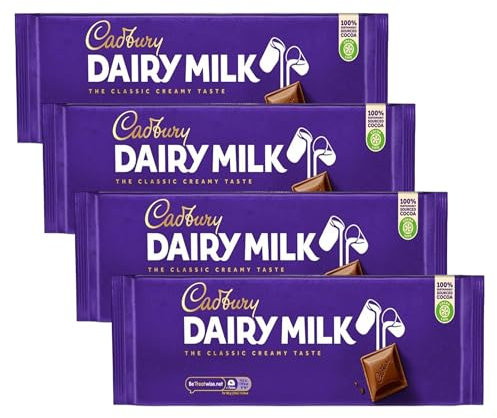 Cadbury Dairy Milk Chocolate Bar 300g | Creamy Taste | Perfect for Sharing & Gifting | Value Bumper Pack | Choose Bulk Buy 4 or 6 Packs