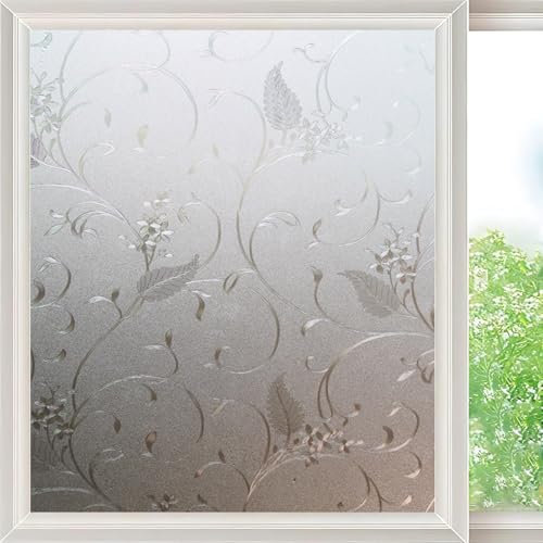 Vinilos para Cristales Opaco 105 x 800 cm Vinilos para Cristales Ventanas Estático Opaco, sin Pegamento, Protección Visual, para Dormitorio Oficinas, Enredadera