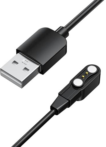 ESFOE F2/K2 Magnetic Charge Ladekabel für Smartwatch EF3 EF5 EF6 EF7 ST19 FV6 DM1 DM2 mit Magnetstecker 2,5 mm, USB Universal Magnetic Charger mit 2-poligem Abstand, Schwarz