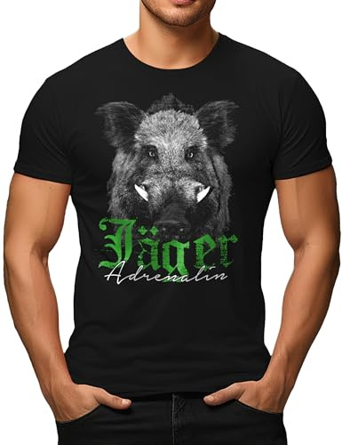 Herren T-Shirt für Jäger auf der Jagd: Adrenalin Wildschwein
