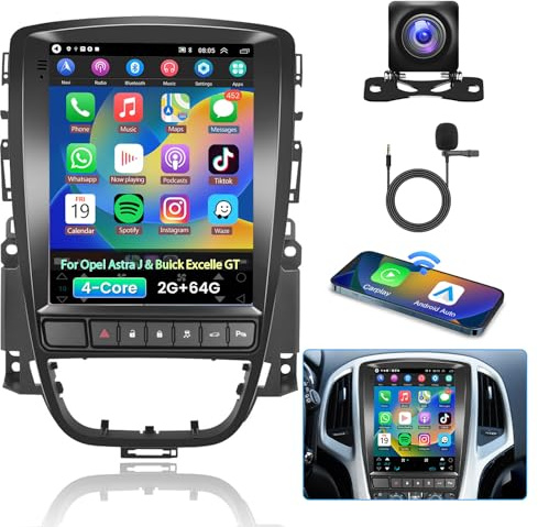 2+64G Car Stereo for Vauxhall Opel Astra J & Buick Excelle GT 2006-2014 Android Wireless Carplay Android Auto, 9.7 IPS 768 * 1024P Touchscreen Car Radio GPS WiFi DSP Bluetooth 5.1 SWC Backup Camera