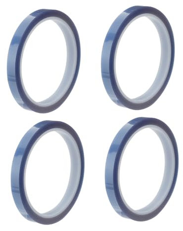 TOPBATHY 4 Rolls 10mm x 33m Blue Heat Resistant Tape Transfer Tape for Electronics Safe No Glue Residue