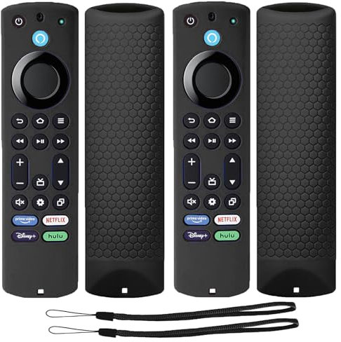 TOKERSE Silikon-Schutzhülle für Fire TV Stick 4K Max 2. Generation, Toshiba, Insignia, Pioneer, Omni Serie, Fire TV, Alexa, Sprachfernbedienung, verbesserte Anti-Rutsch-Schutzhülle mit Umhängeband