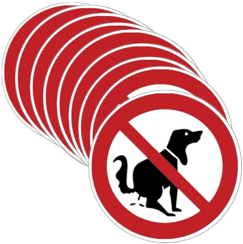 Luimode 10st kein Hundeklo verboten Aufkleber Ø 10cm transparent Sticker Verbotszeichen mit UV Schutz für Außenbereich und Innenbereich