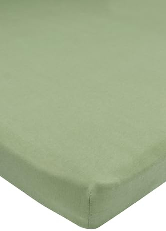 Meyco Spannbettlaken Kinderbett 70x140/150cm Jersey Spannlaken Olive Green | 100 % Baumwolle - Oeko Tex zertifiziert - Spannbetttuch - Rundum-Gummizug - atmungsaktiv & hautfreundlich
