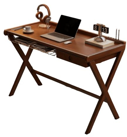 JixCJHj Computertisch,Schreibtisch ，Arbeitszimmer Computertischs，Gaming Tisch，Study Table，Office Desk， mit Schubladen，mit Stauraum，für Schlafzimmer,Wohnzimmer(Antique,80cm(31in))