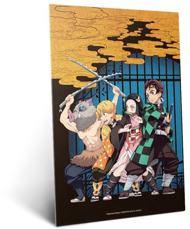 Displate Metallposter Demon Slayer - Ready for Battle - Tanjiro Kamado Plakat - Wandbilder Anime Deko Bilder für Manga Wohnzimmer Schlafzimmer - Geschenk - Wanddeko Poster 32 cm x 45 cm