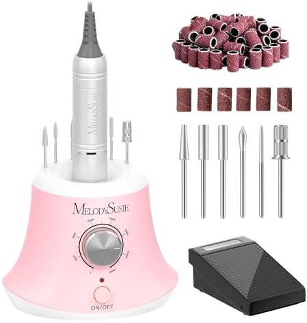 MelodySusie Ponceuse pour Ongles SC320I pour Prothésistes Ongulaires | 30000 tr/min, Porte-Embouts Intégré, pour Stylisme Ongulaire & Retrait du Gel, Contrôle par Pédale, pour Salon & Maison