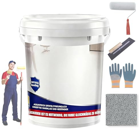 Yagerod 2026 Neu Hochglanz Effekt Epoxid Bodenbeschichtung mit Marmor, Bodenbeschichtung Marmorähnliches Finish, Ransformieren Sie Ihre Böden mühelos(Dunkelgrau,1Kg/0.6㎡)
