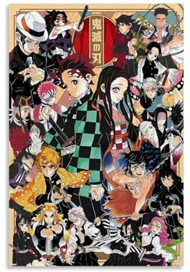 BELNQDHPO Demon Poster Slayer Japanese Anime Manga Vintage Cover Für Zimmer, Ästhetische Leinwand-Wandkunst, Schlafzimmer-Dekor Posters 12x18inch(30x45cm)