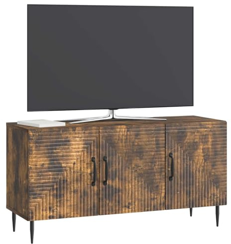 vidaXL TV-Schränk Geräucherte Eiche 99 x 34,5 x 50 cm Holzwerkstoff, Vintage Rechteckiger TV-Schrank, platzsparende Medienkonsole, stylisches Möbelstück für Dein Wohnzimmer