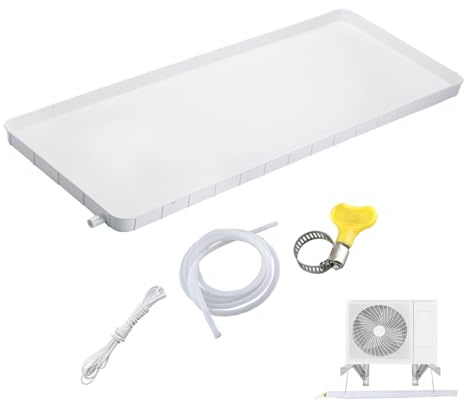 Washing Machine Drip Tray， Hot Water Heater Drain Pan PP Drip Tray For AC Heat Pump 1-2P 3-5P(5m Hose,3-5P (36 * 17.7in))