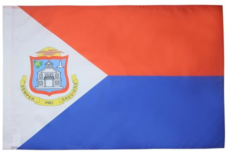 Pavillon Nautique Saint-Martin Résistant Aux Intempérie Grande Drapeau Résistant À La Décoloration Drapeau De La Fierté Pour Garden Carnaval Célébrations 90X150Cm