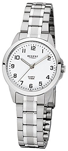 Regent Damen Analog Quarz Uhr mit Edelstahl Armband 12220989