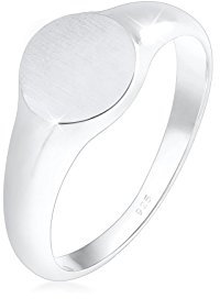 Elli Ring Damen Siegelring Royal Matt Geo Basic Trend in 925 Sterling Silber